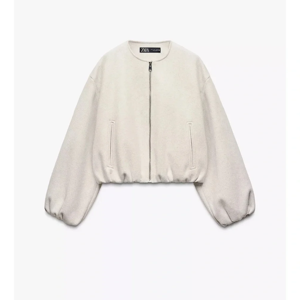 Zara Soft Bomber Jacket with Elastic waist - New - Picture 15 of 17